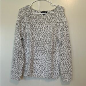 Buffalo David Bitton Women's Textured Knit Sweater - Cream and Gray size med